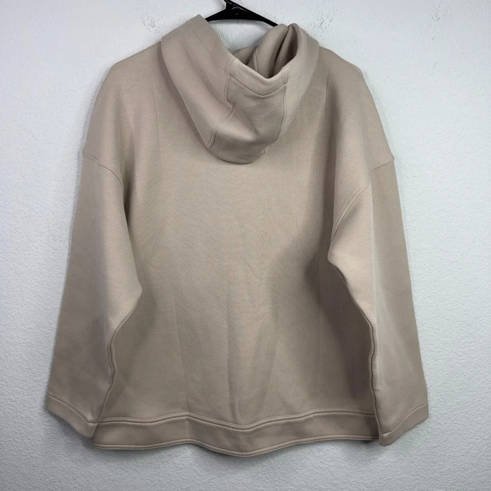 Banana Republic Scuba Hoodie Men XL Tan Cotton Zip Athleisure Minimalist Workout